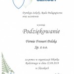 Powiększ zdjęcie Podziękowanie firmie Froneri sp. z o.o.